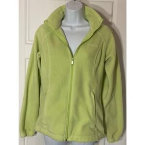 Columbia Lime Fleece Long Sleeve Cord to Cinch Waist Jacket W/ Zip Pockets S